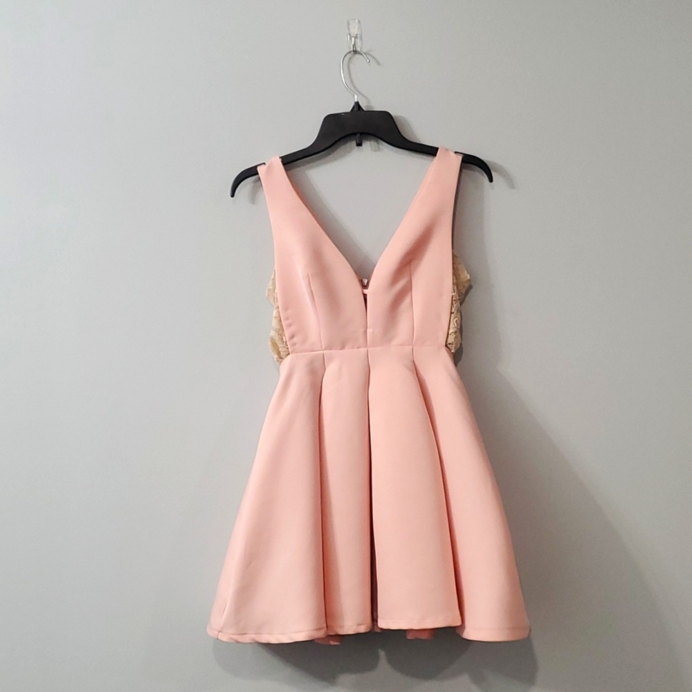 NWOT Pink Lace Sequin Dress // S